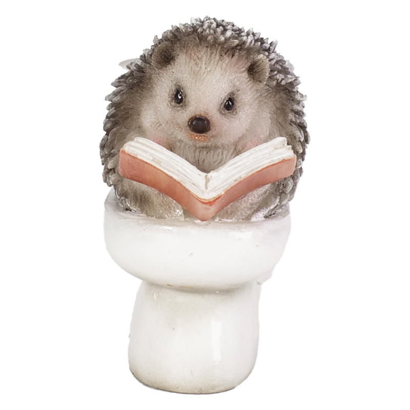 トイレで読書のハリネズミ(ミニ)