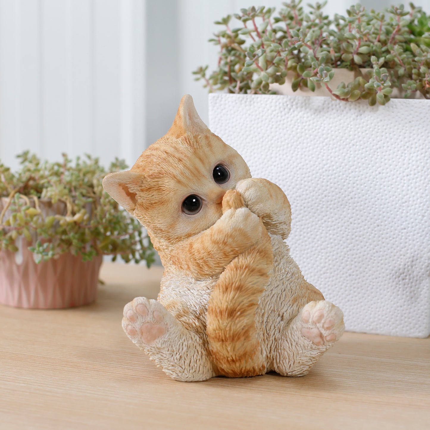 しっぽで遊ぶ茶トラ猫