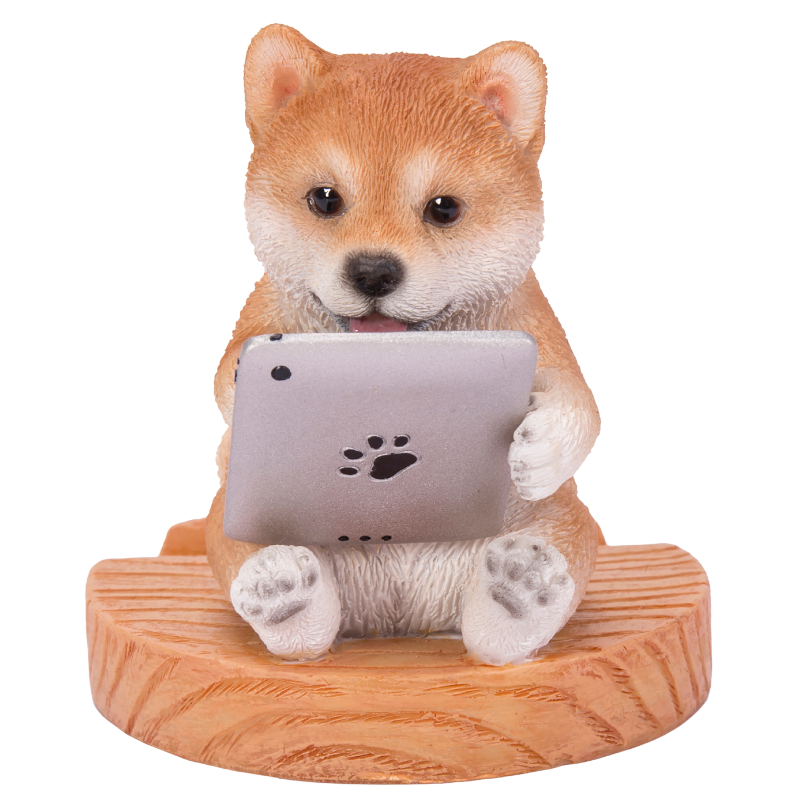 タブレットを見る柴犬 スマホスタンド