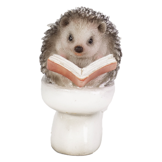 トイレで読書のハリネズミ（ミニ）