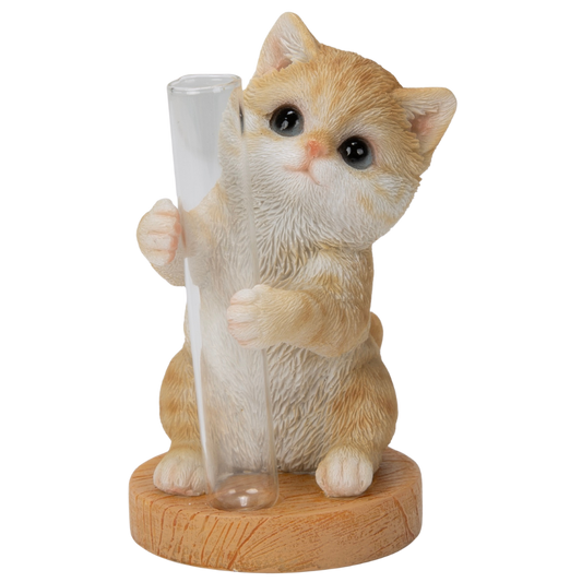 茶トラ猫一輪挿し