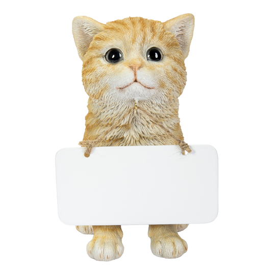 お座り茶トラ猫 ボード付き