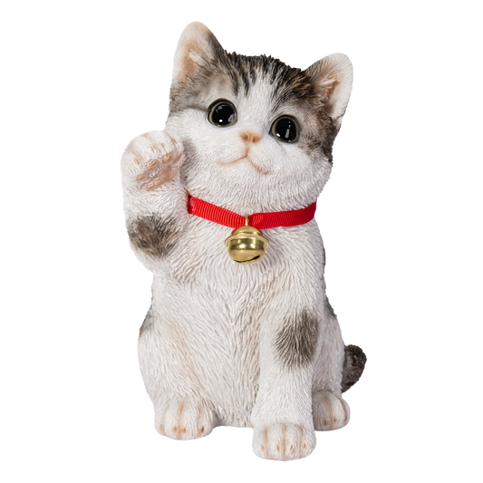 右手を上げるサバトラ白招き猫