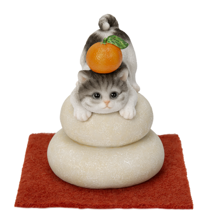 鏡餅飾り サバトラ猫