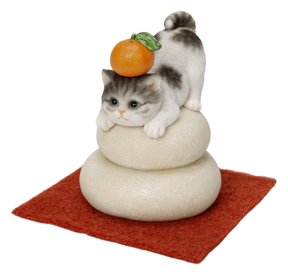 鏡餅飾り サバトラ猫