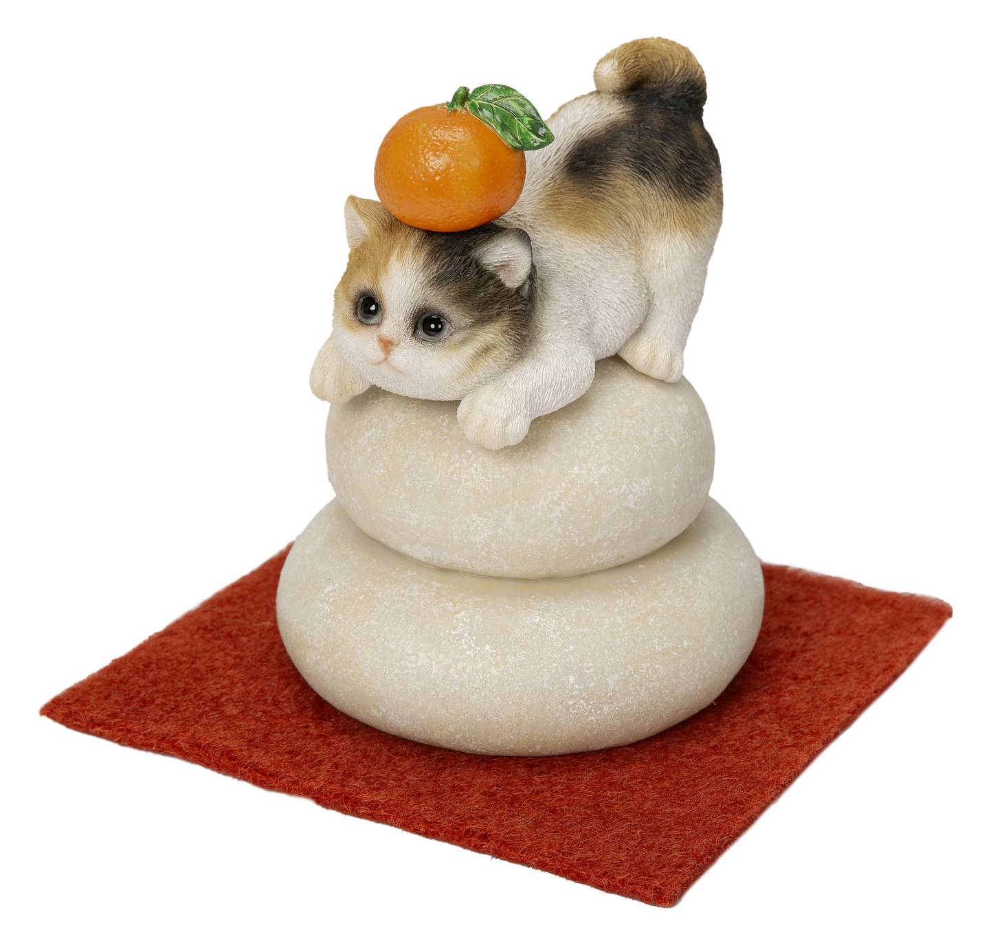 鏡餅飾り 三毛猫