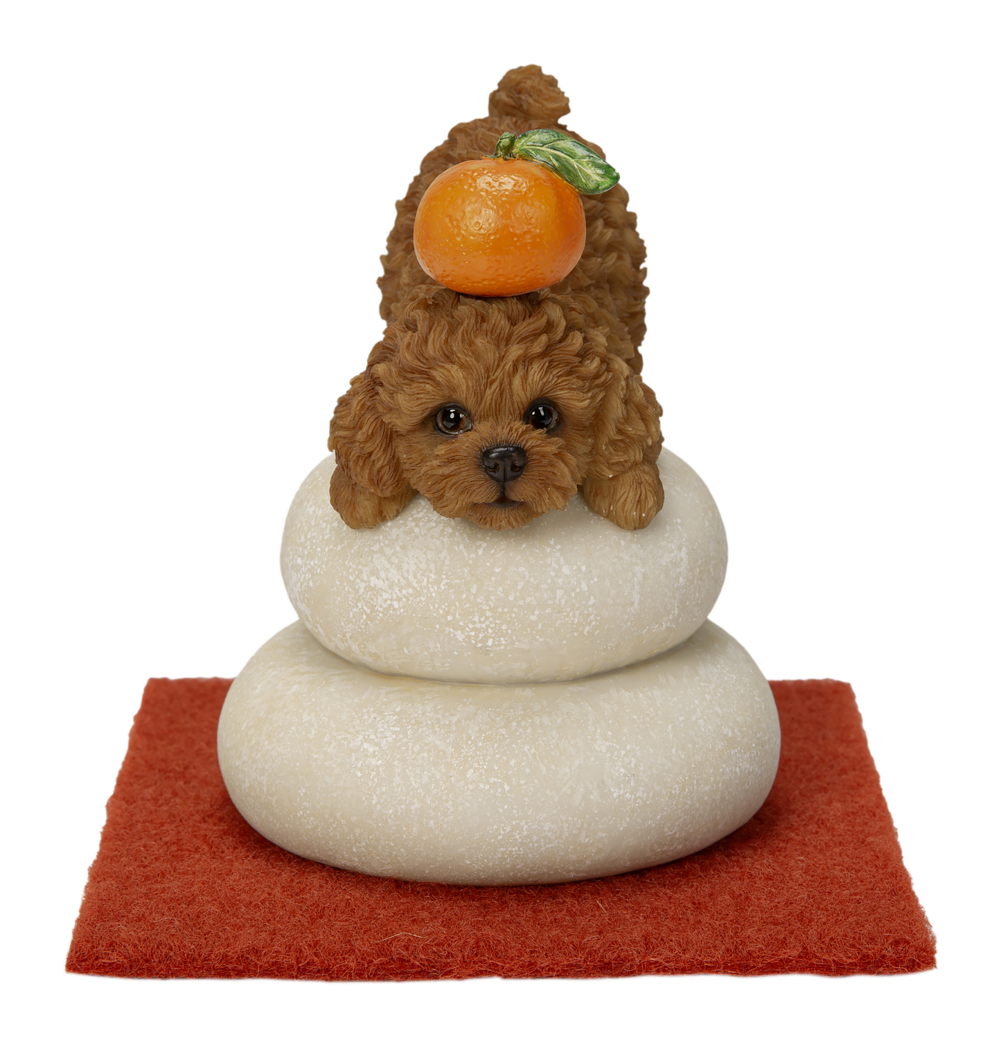 鏡餅飾り トイプードル レッド