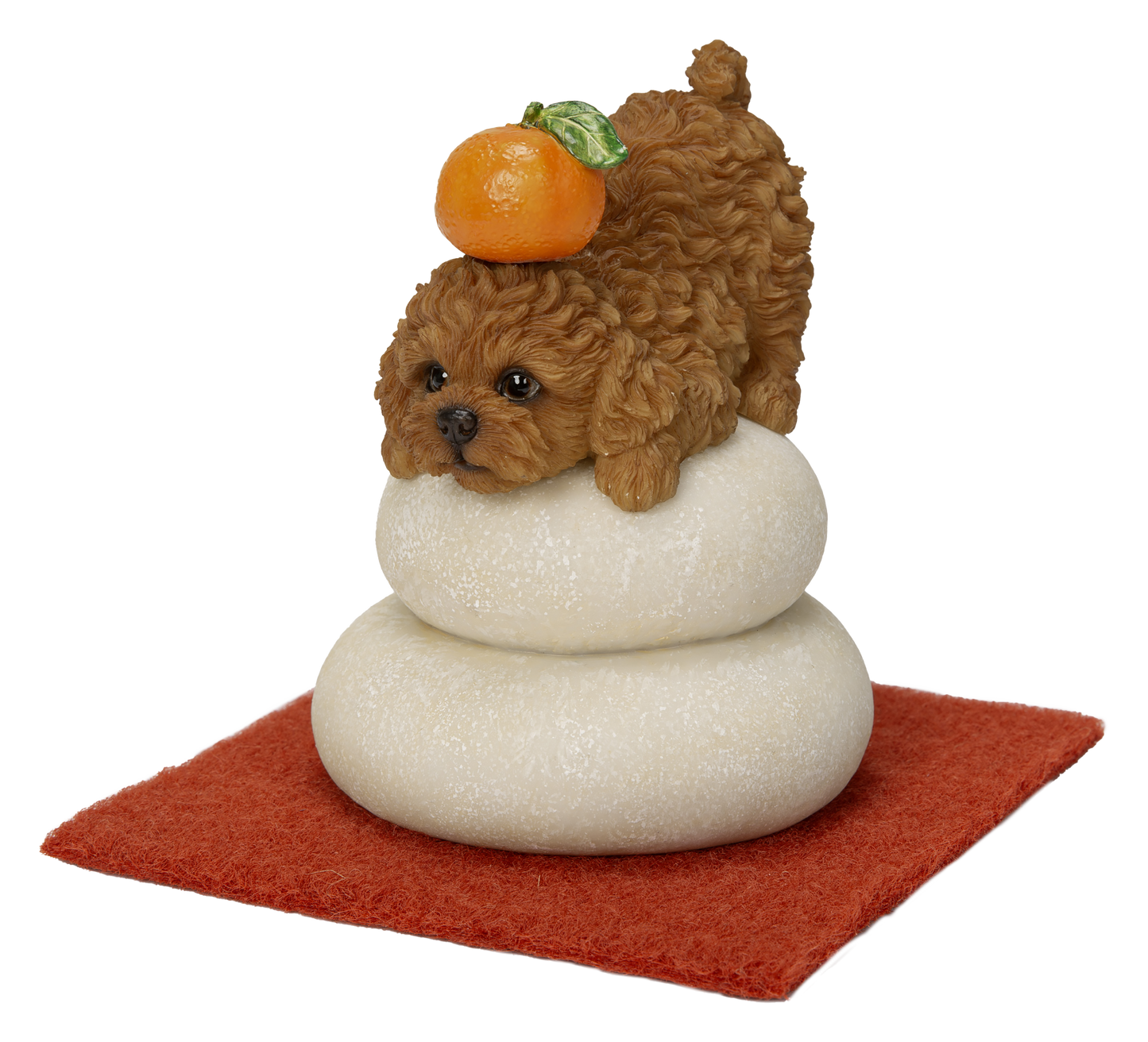 鏡餅飾り トイプードル レッド