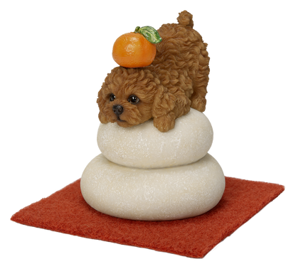 鏡餅飾り トイプードル レッド