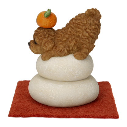 鏡餅飾り トイプードル レッド