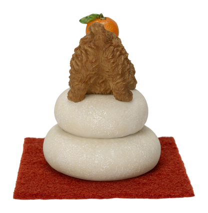 鏡餅飾り トイプードル レッド