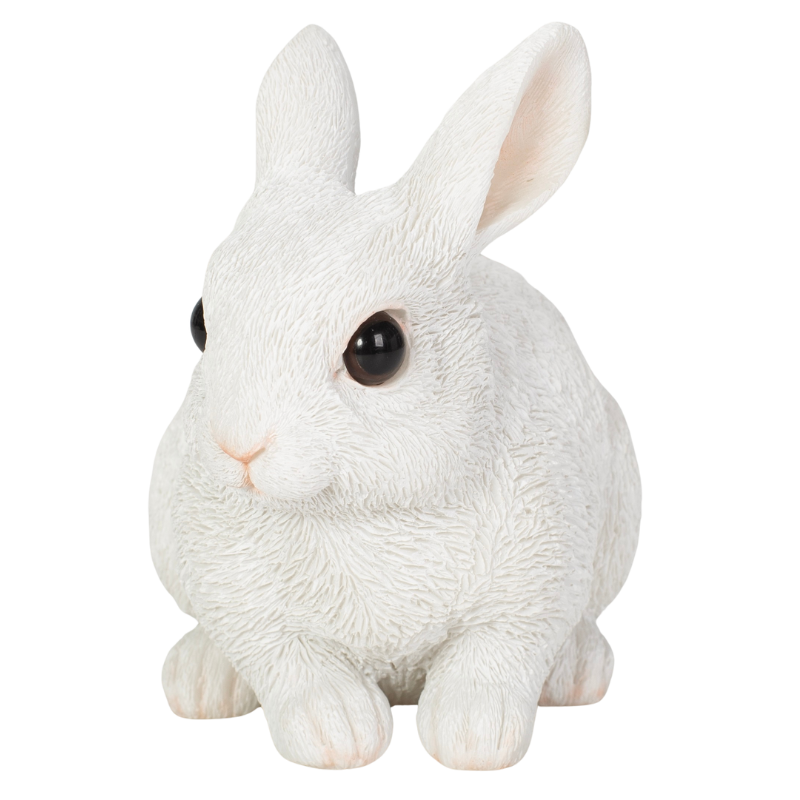 しゃがむ白ウサギ