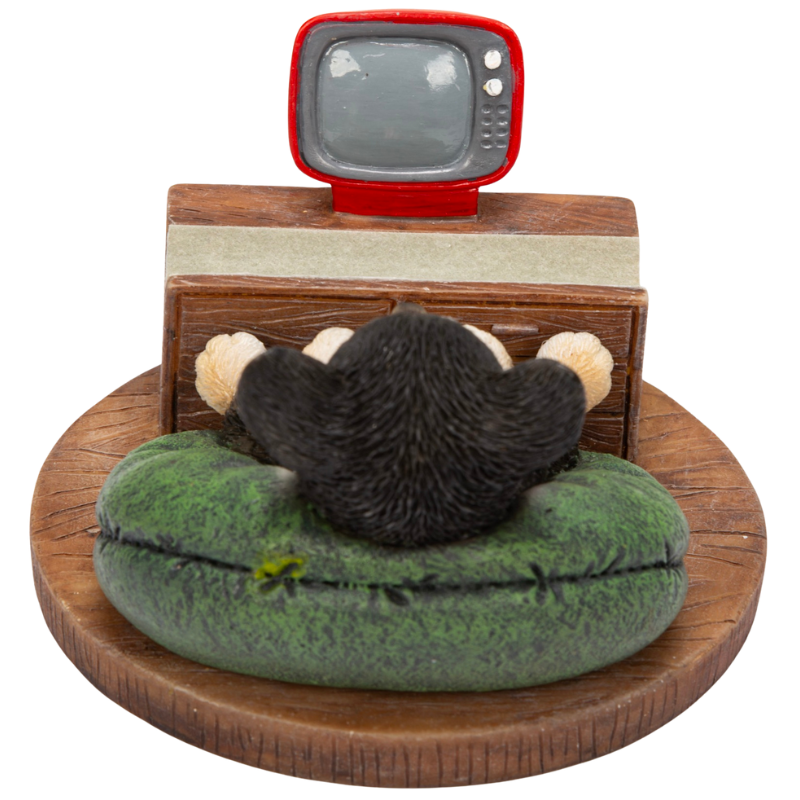 テレビを見る チワワ ブラック スマホスタンド