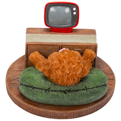 テレビを見るトイプードル レッドスマホスタンド