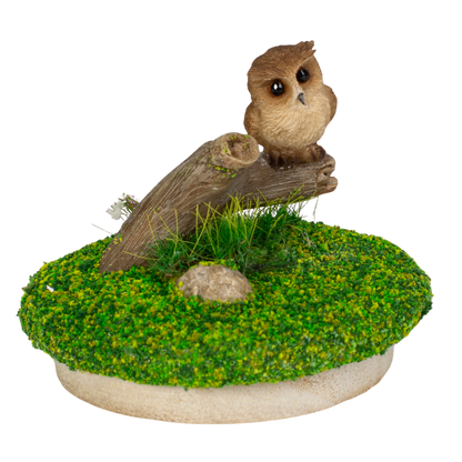 切り株にとまるフクロウのミニセット