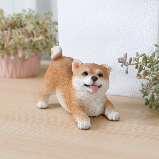 喜ぶ柴犬