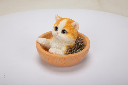茶トラ白猫マグネット クリップホルダー