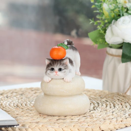 鏡餅飾り サバトラ猫