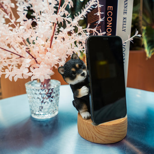 Dancing黒柴犬のスマホスタンド