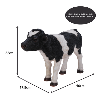 立ち止まる黒白牛（中）