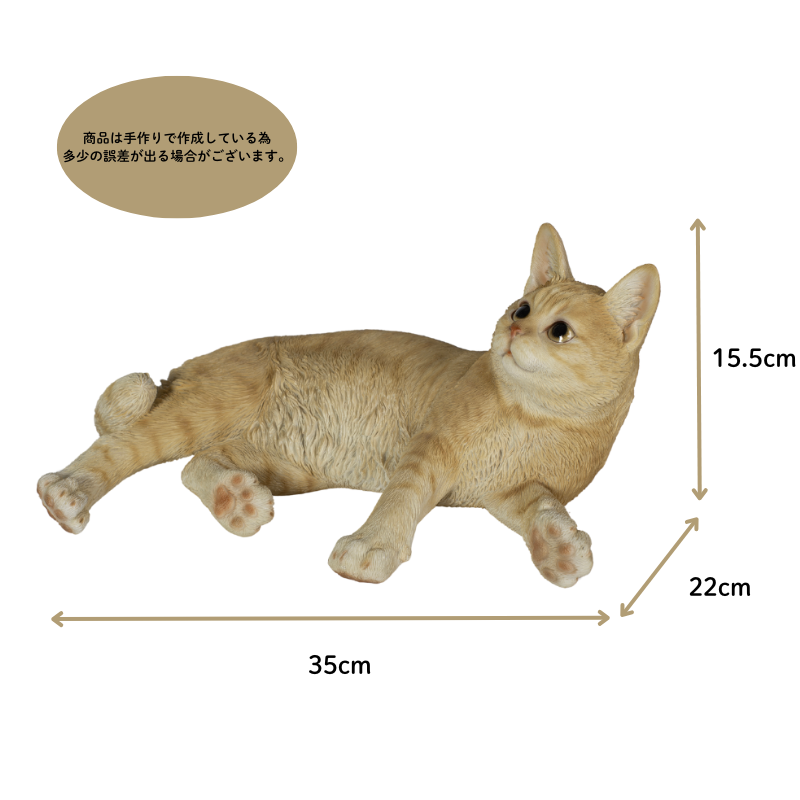 横たわるダークビスケットとら猫
